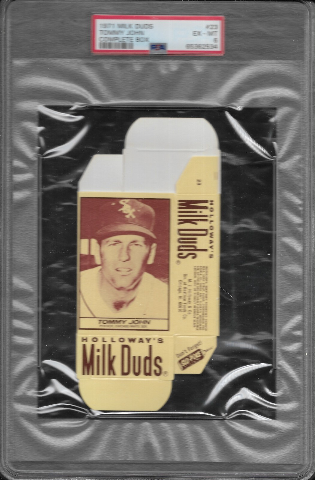 Tommy John #23 Baseball Cards 1971 Milk Duds Complete Box trading card — raw and PSA graded price guide