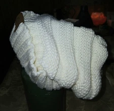  CC Beanie Knit Slouchy Thick Cap Hat Unisex Solid Color Ivory