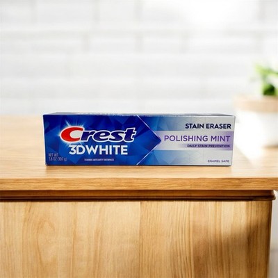 Crest 3D White STAIN ERASER Polishing Mint Toothpaste, 3.8OZ X10/28 | NEW Daily