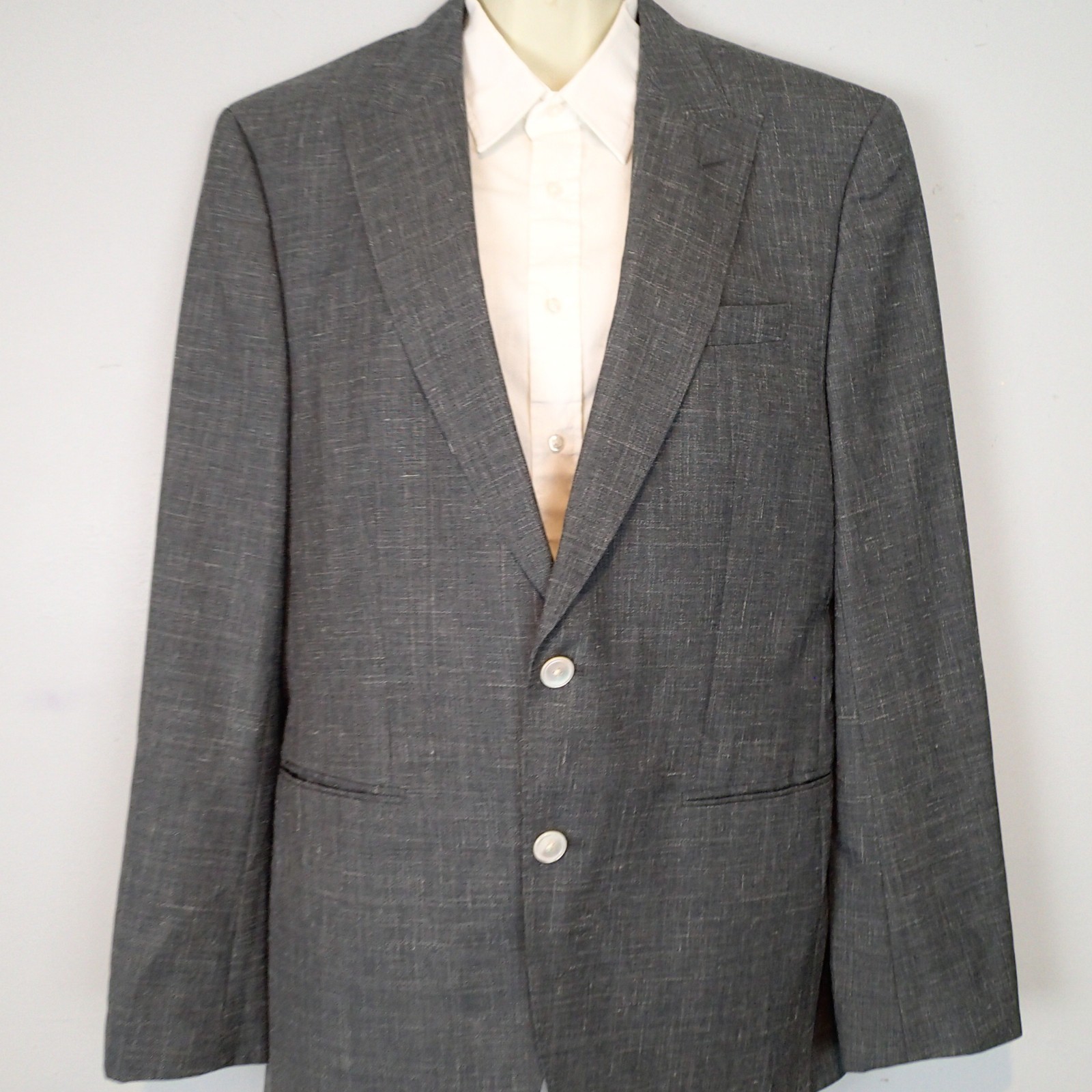 Hugo Boss Marzotto Sport Coat 40L Gray Two Button Blazer Jacket wool/silk/linen thumbnail 5