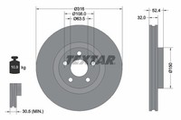 2X Bremsscheibe Vorne Textar 92293605 FÜR Ford Ford USA
