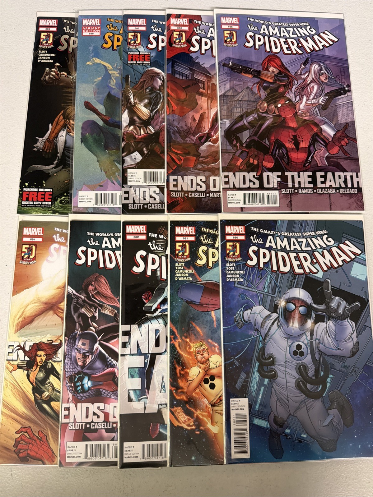 Amazing Spider-Man #680 681 682 683 684 685 686 687 688 689 Lot Run VF *Z13