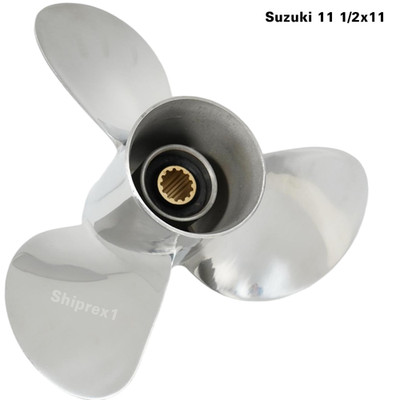 Stainless Boat Propeller 11 1/2x11 For Suzuki Outboard Motor 35-65HP 13 Spline