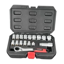  17-Piece Pass Through Socket Set, 3/8" & 1/2" Dr. Pass through Socket Set