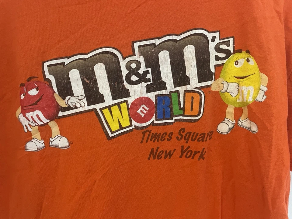 Camisa M&Ms Adulto Hombre Mujer Times Square Nueva York Cuello Redondo Manga Corta Naranja M Foto 2 de 4