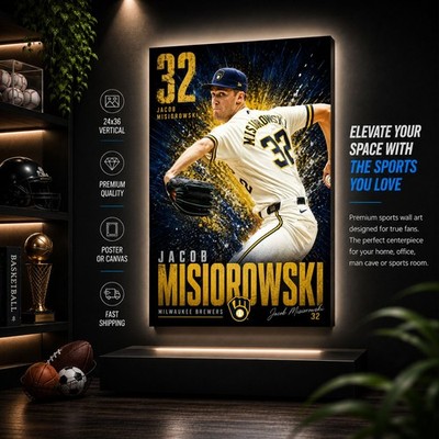 Jacob Misiorowski Brewers Poster or Canvas - Miz Milwaukee Brewers Wall Art