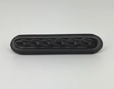 Vintage Carved Twisted Rope BAKELITE Black BAR BROOCH PIN Art Deco C Clasp