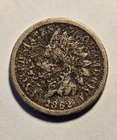 1862 Indian Head Cent 1c Penny, Good G Details, Env Damage - Exact Coin Shown