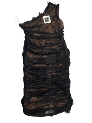 ALIEVA Black One Shoulder Lace Dress Size 2XL | eBay