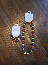 NEW Vintage Gymboree Girls Chunky Wooden Beaded Necklace And Bracelet