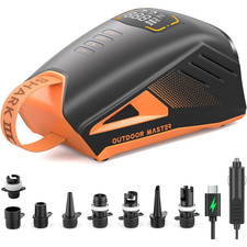 Elektrische SUP Pumpe 20PSI 74Wh Akku Auto-Off 12V/15.8V mit 8 D&uuml;sen