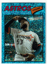 2026 Topps Heritage - Cristian Javier #330 Chrome Light Blue Sparkle