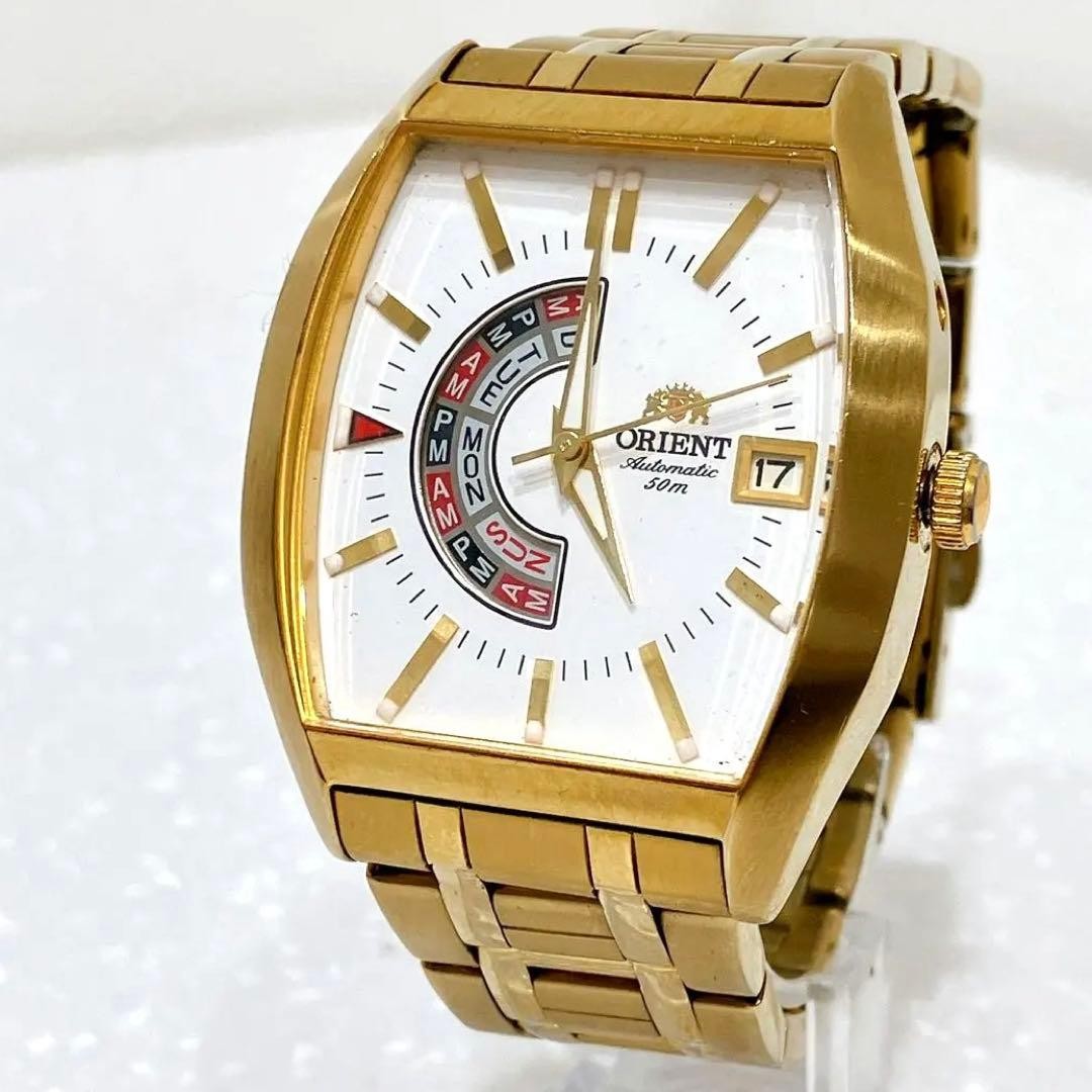 Excellent ORIENT Automatic Gold Square Dial Wrist… - image 1