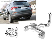 FOX Edelstahl Duplex Sportauspuffanlage Skoda Kodiaq 4x4 Diesel unter Stoßstange