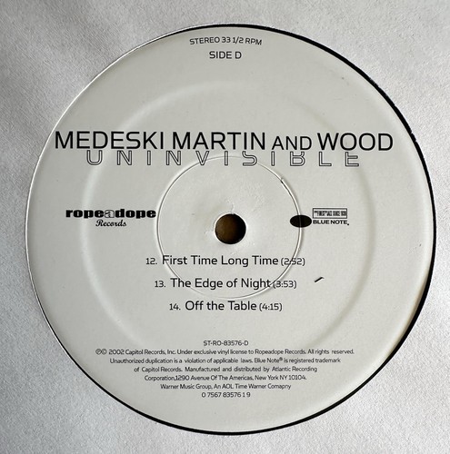 MEDESKI MARTIN & WOOD Uninvisible LP Orig. Press 2x Vinyl BLUE NOTE Funk Jazz EX - Picture 7 of 7