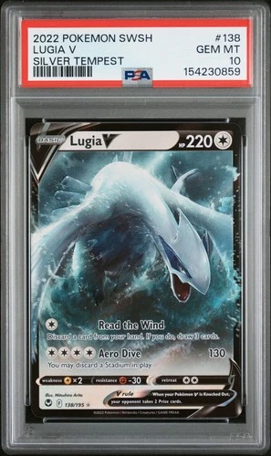 2022 POKEMON SWORD & SHIELD SILVER TEMPEST #138 LUGIA V PSA 10