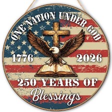 250th Anniversary Wooden Door Sign, 4th of July Door Decoration Sign, 250 Yea...