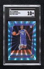 2021 Panini Donruss Rated Rookie Holo Teal Laser Davion Mitchell SGC 10 GEM 1ct1