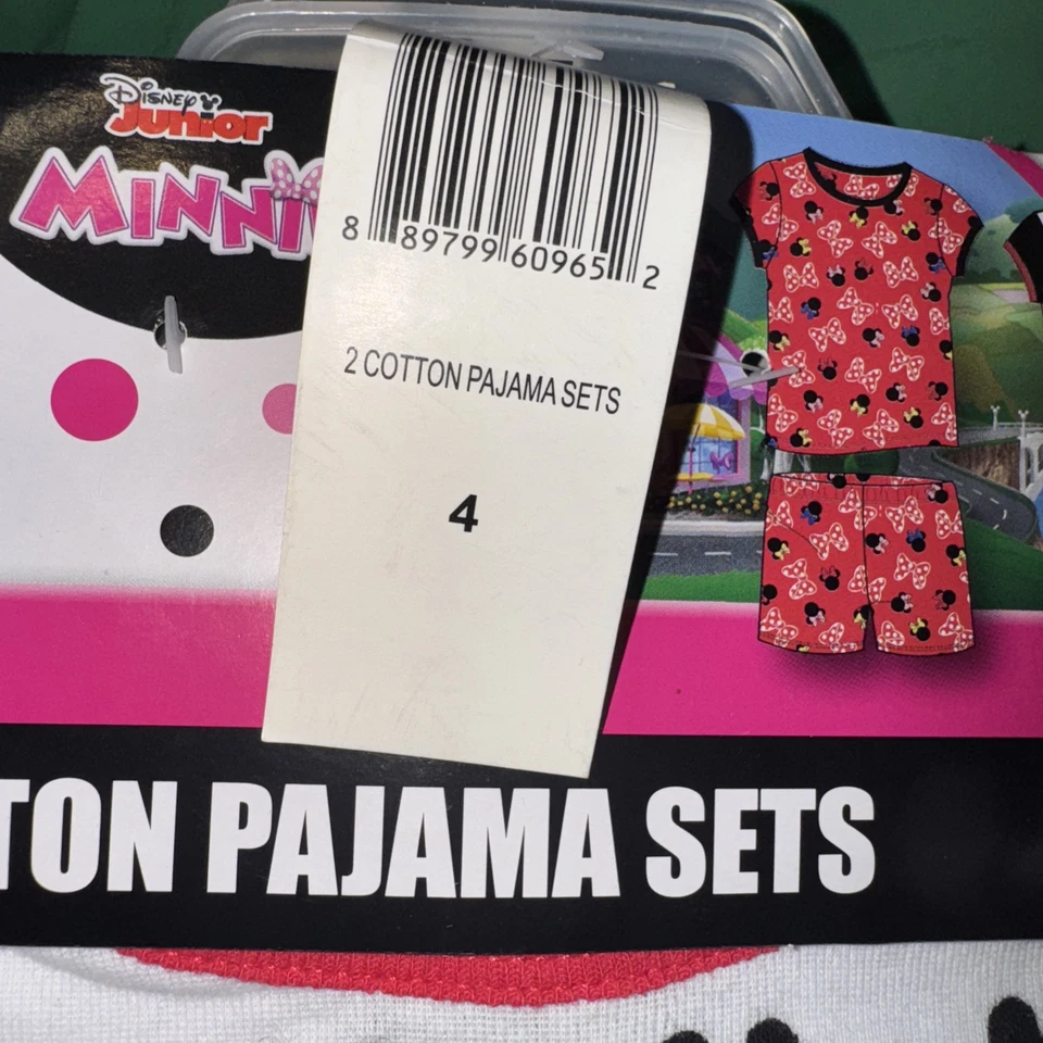 Conjunto de 4 pantalones de pijama y corto Minnie Poses para niña, talla 4 Foto 3 de 4