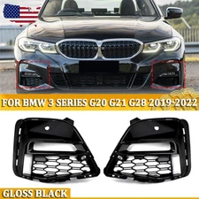 Front Bumper Fog Light Grille Grill Cover for BMW G20 G21 330i M Sport 2019-2022