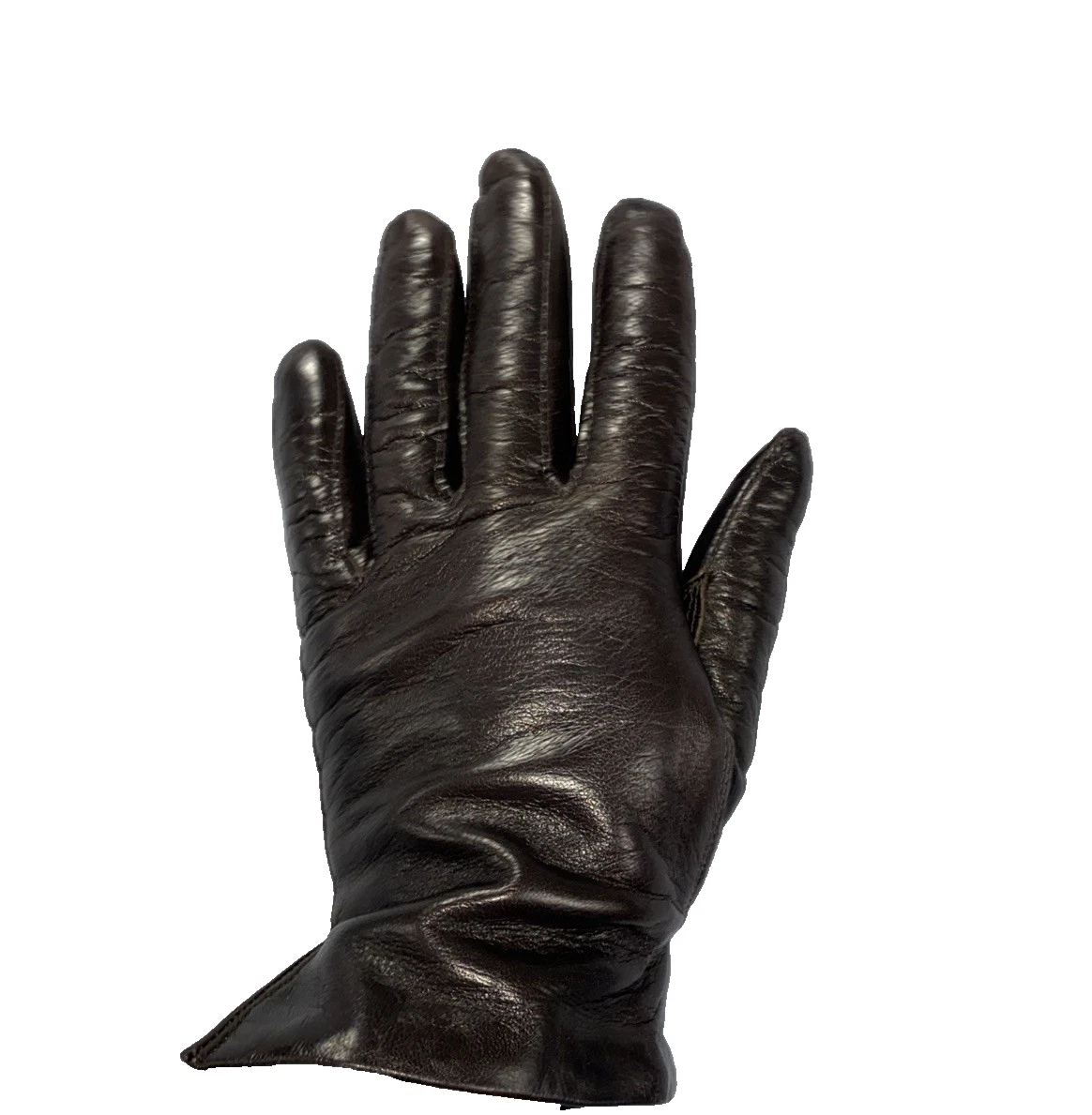 Brown Italian Kid Leather Gloves Cashmere Lined 6.5 Vintage Shalimar