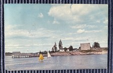 PEMAQUID BEACH, ME~View of Fort William Henry, Old Fort Antiques & Lobster Pound