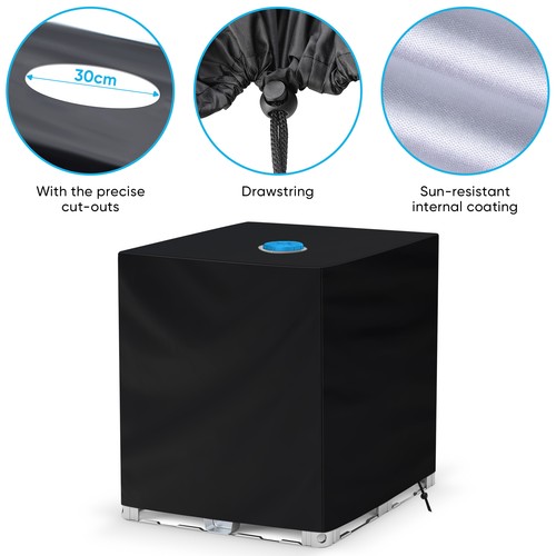 IBC Tote Cover Snow Dust Protector 275 Gallon 1000L Garden Water Tank Waterproof - Picture 3 of 14