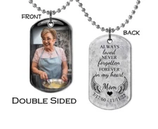 Unisex Personalized Memorial Dog Tag Custom Photo Text Key Chain or Necklace