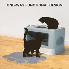 Quoyard Enclosed Cat Litter Box with Lid Cover Hooded Odorless Cat Toilet Scoop