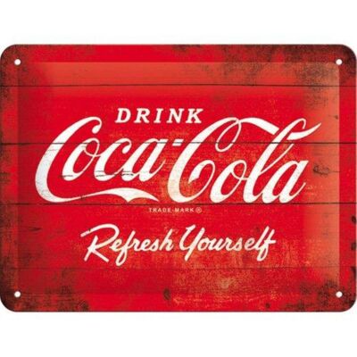 tin sign, metal sign, decorative sign 6 x 8 in - Coca-Cola - Logo