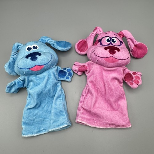 Melissa & Doug Blues Clues Magenta and Blue Dog Hand Puppets Plush 10 inch Toys