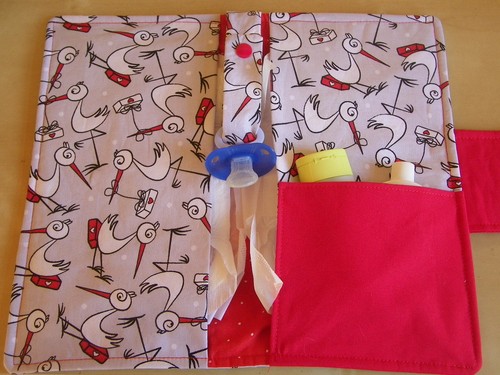 Windeltasche, Pamperstasche, Wickeltasche - Störche - Bild 2 von 3