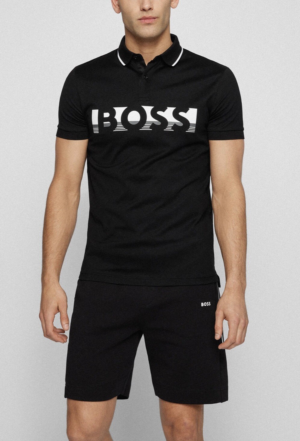Hugo Boss Black COTTON-JERSEY POLO SHIRT WITH LOGO ARTWORK-Pavel/Relax Fit  | eBay