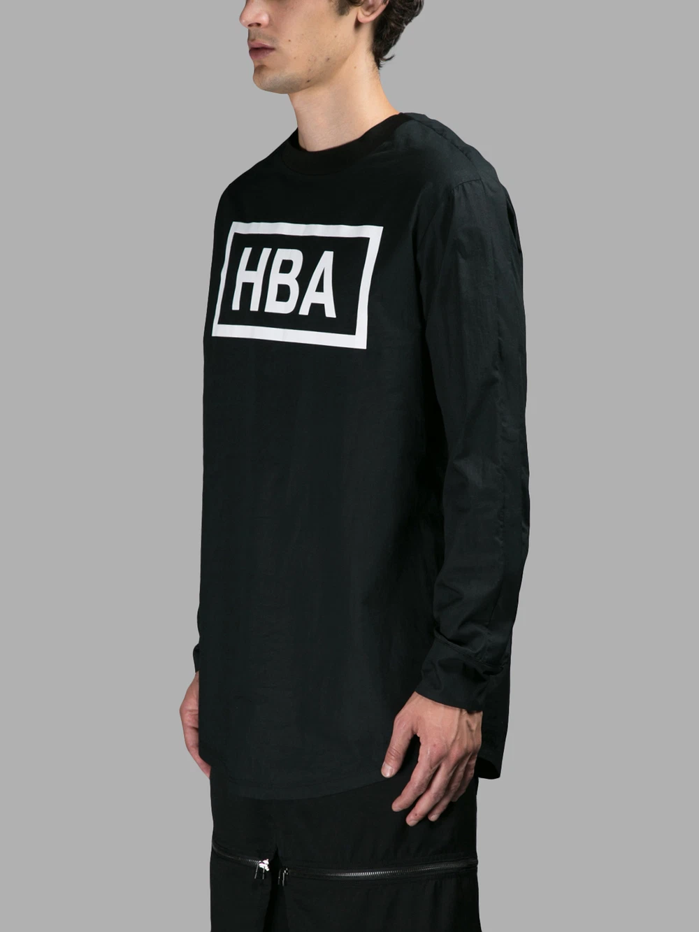 HBA (HOOD BY AIR) Camicia a scatto con cappuccio HBA di Air Box logo nera taglia XS