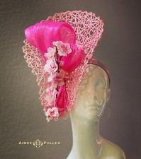 Kentucky Derby Hat Pink Fascinator Cherry Blossom Florals Derby Hat Easter Hat