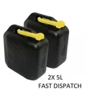 2X 5L BLACK PLASTIC ALL RIDE JERRY CAN DIESEL PETROL WATER CANISTER WITH SPOUTS