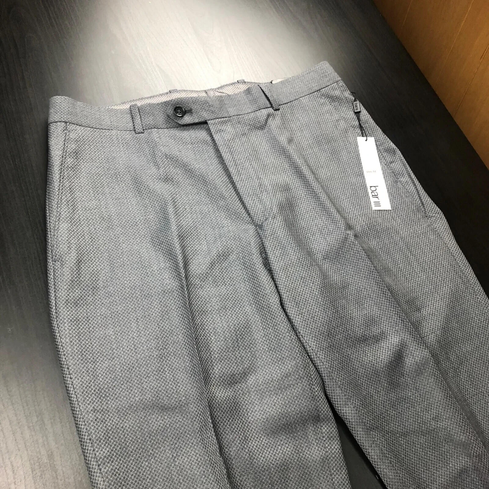 Брюки Bar III Slim Fit из полушерстяной смеси серого цвета Серый 34x34 19890₽