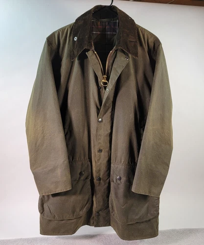 Barbour Mens Jacket Size UK 42 Olive A825 Classic Northumbria Wax Cotton *Vest*