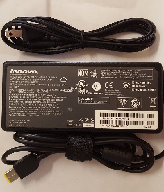 LENOVO ThinkPad X1 Extreme 2nd Gen 20QW 20V 6.75A Genuine AC Adapter