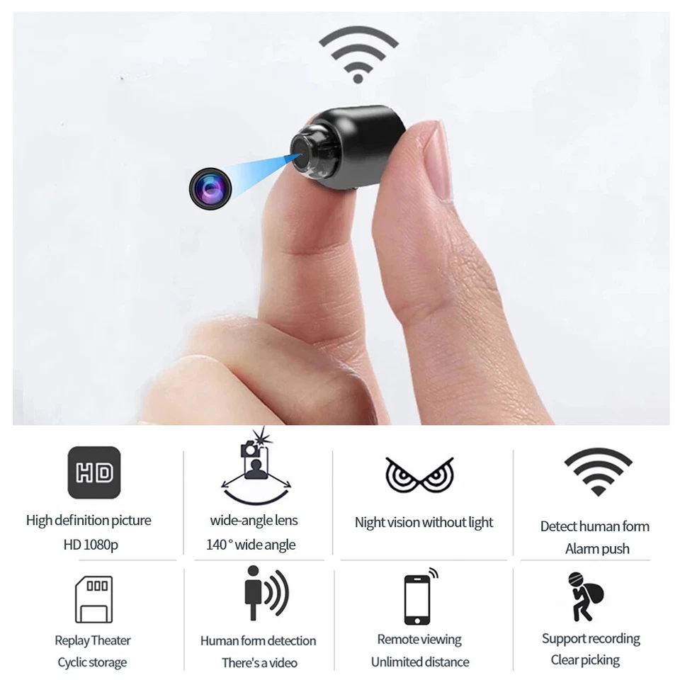1080P Mini Security Camera Wireless Wifi Micro Home Security Camera Night Vision - Image 2 of 4
