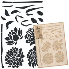 Reusable PLASTIC Wall STENCIL // 17'' x 25  or 23'' x 37  // BLOOMING FLOWERS