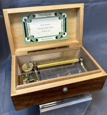 THORENS Mechanical Music Box Swiss Movement Plays 3 Tunes Vintage  ***See Video