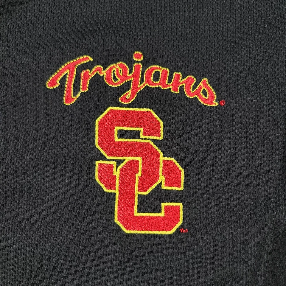 USC Trojans Polo Shirt Men Large Black NCAA Logo Embroidered Short Sleeve Ahern - Image 2 of 4