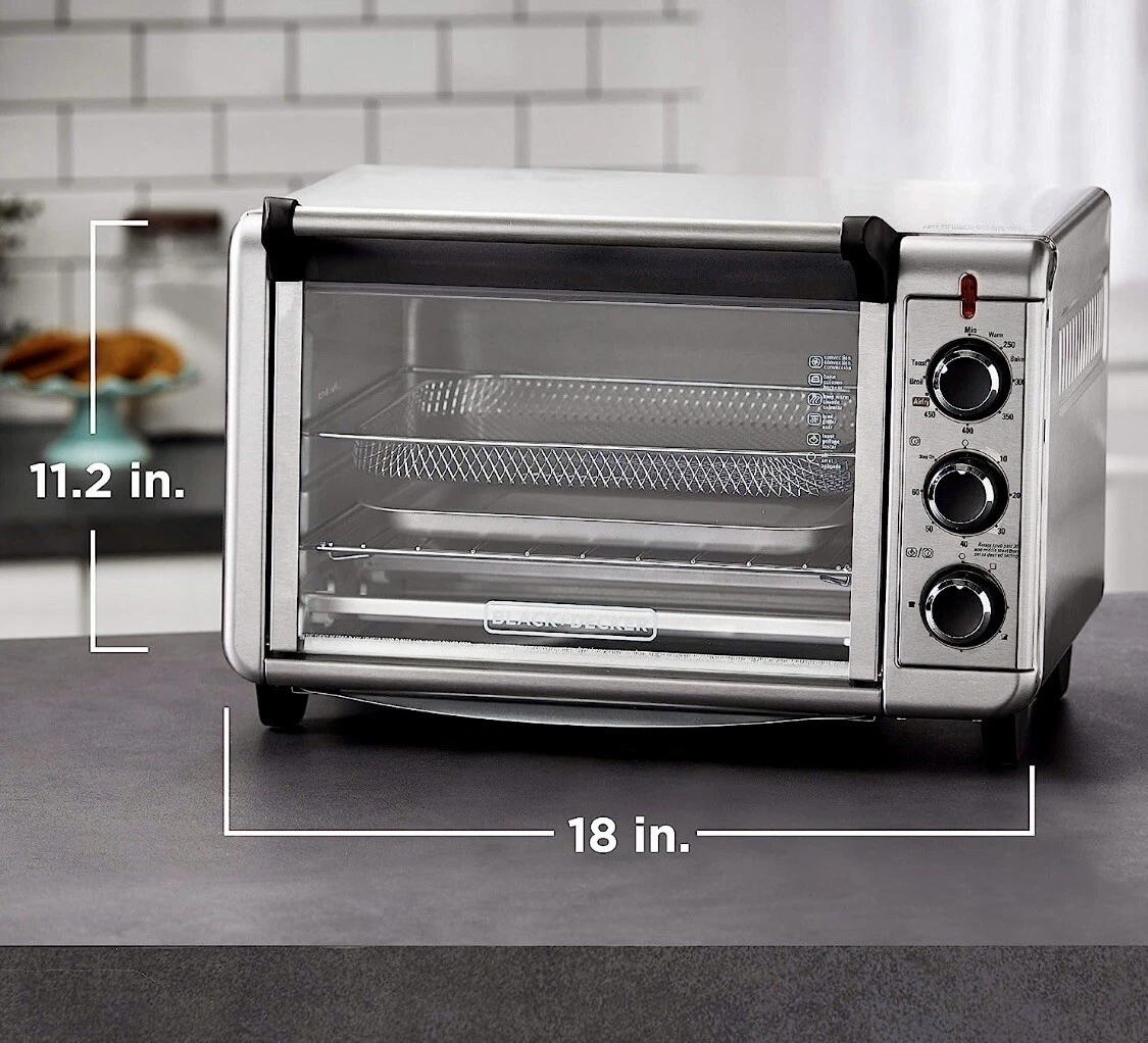 Black & Decker Crisp N' Bake Convection Air Fry Countertop Oven, Silver