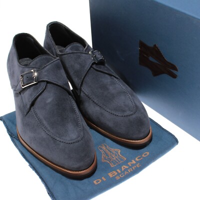 Di Bianco NWD Parma Single Monk Strap Dress Shoes Size 10 in Blue Suede