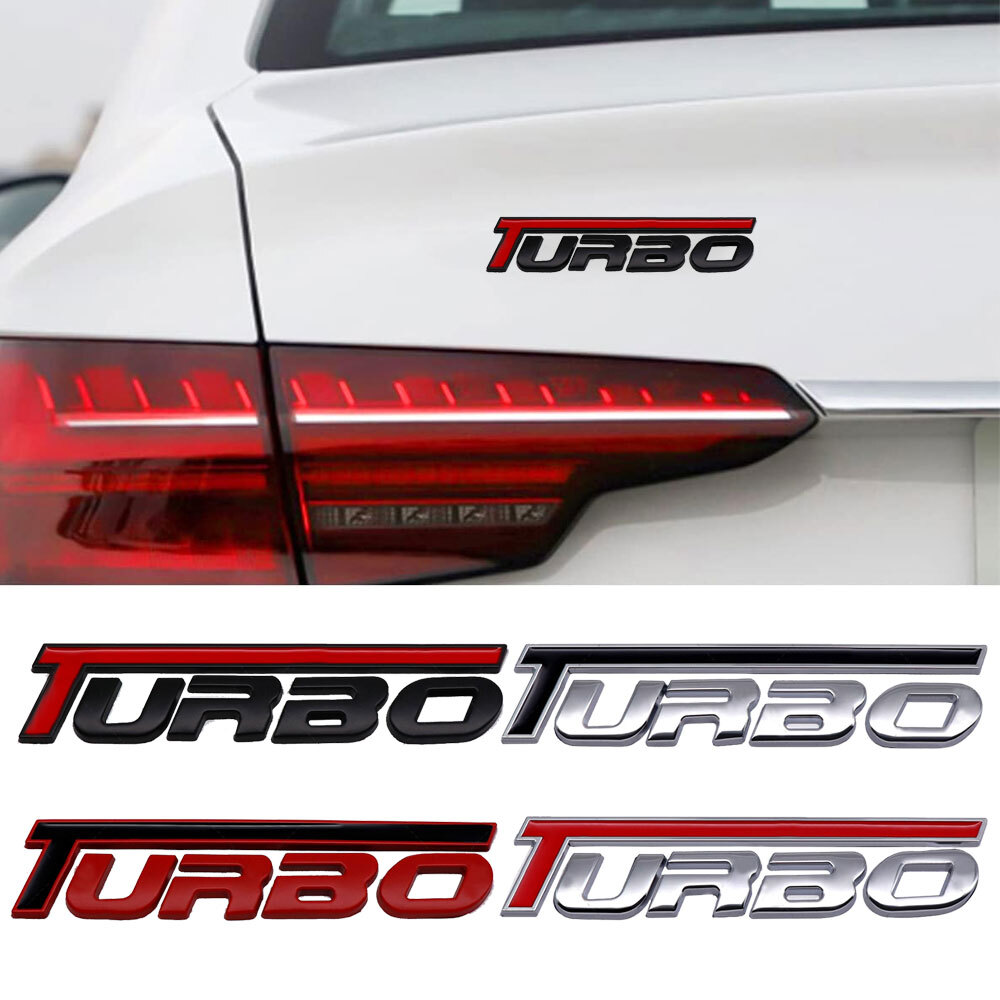 3D Turbo Metal Car Sticker Fender Emblem Badge Rear Trunk Decal Accessories