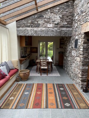 Kilim Teppich gestreift Wolle Baumwollteppiche Wendematten klein großer geometrischer Teppich