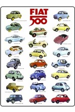 Poster Manifesto Locandina Pubblicitaria Stampa Vintage Automobili d'Epoca Fiat 