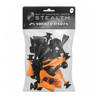 25x Petron Pfeile mit Saugnapf für Sport Armbrust schwarz/orange 426-25 STEALTH