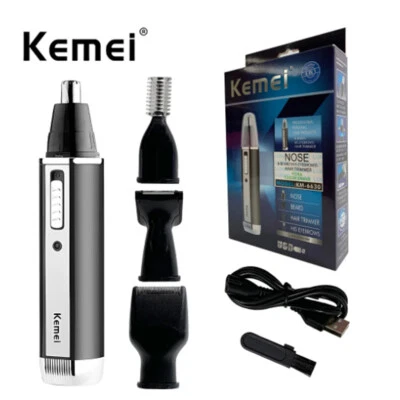 KEMEI Professional 4-IN-1 Electric Nose Hair Trimmer Mens Beard Shaver Kit Low Noise